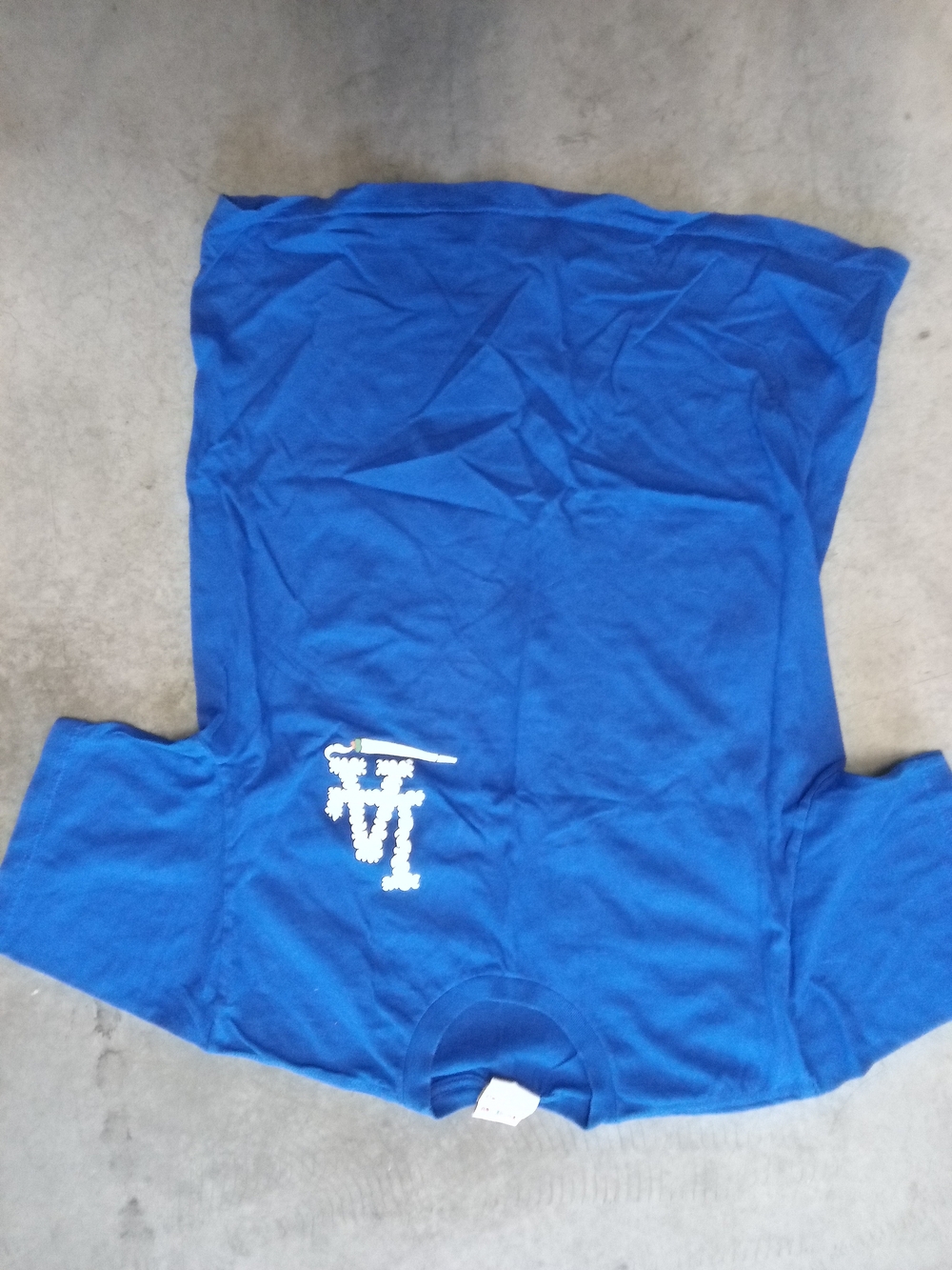 Blue Graphic Tee with White Logo Size Xl